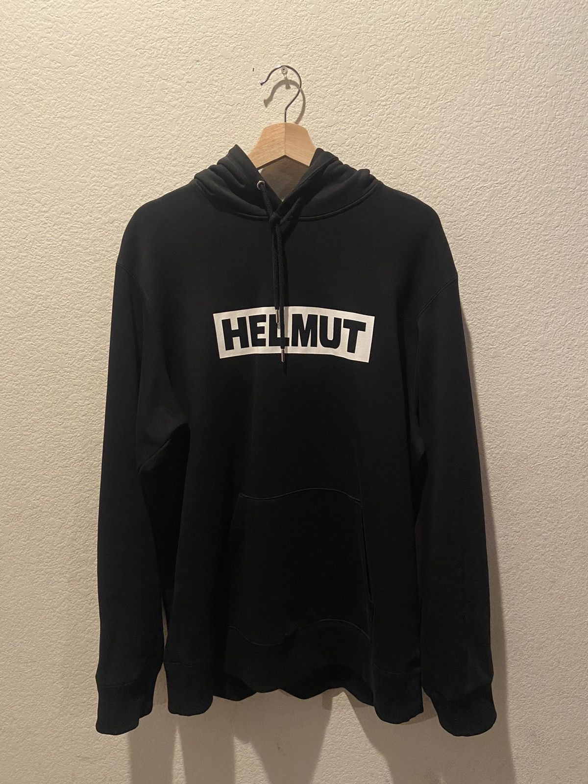 Helmut Lang Helmut Lang Box Logo Hoodie Black Grailed