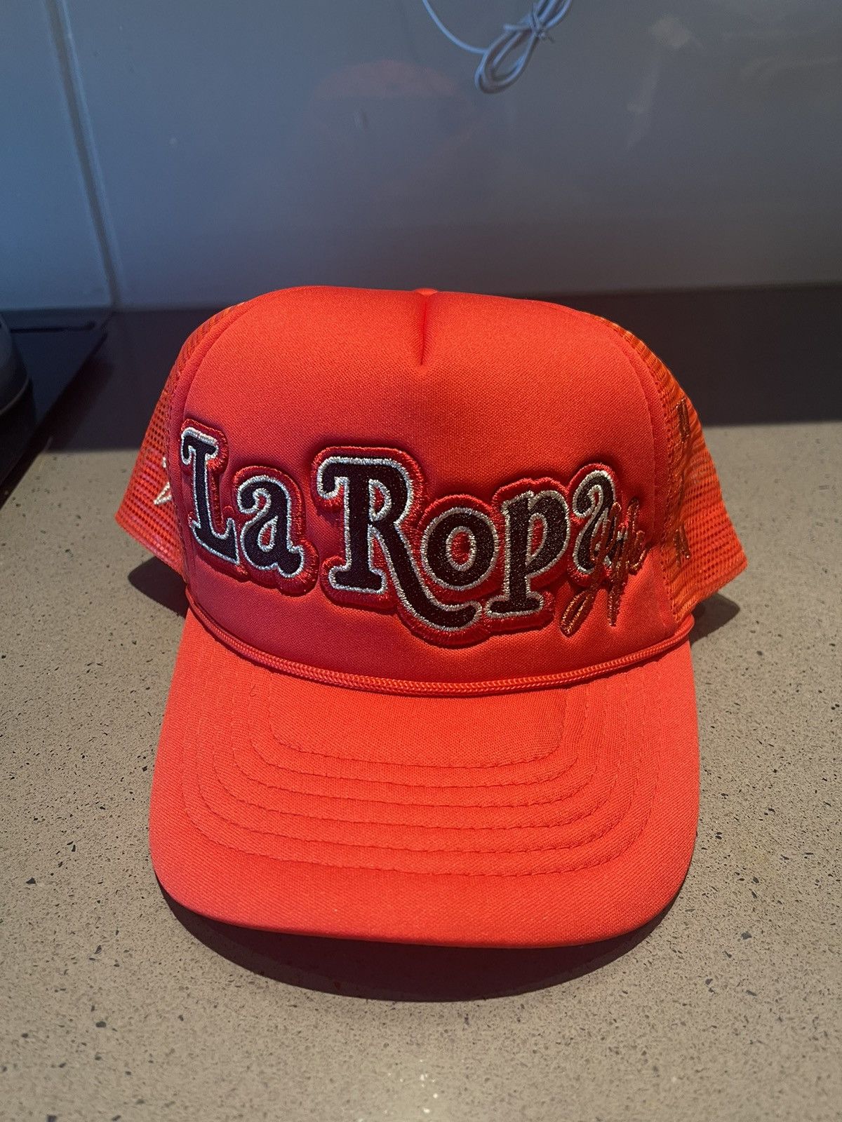 帽子 laropa LA mesh cap LA TRUCKER HAT -BLACK/WHITE- | WALKIN STORE WEB SHOP