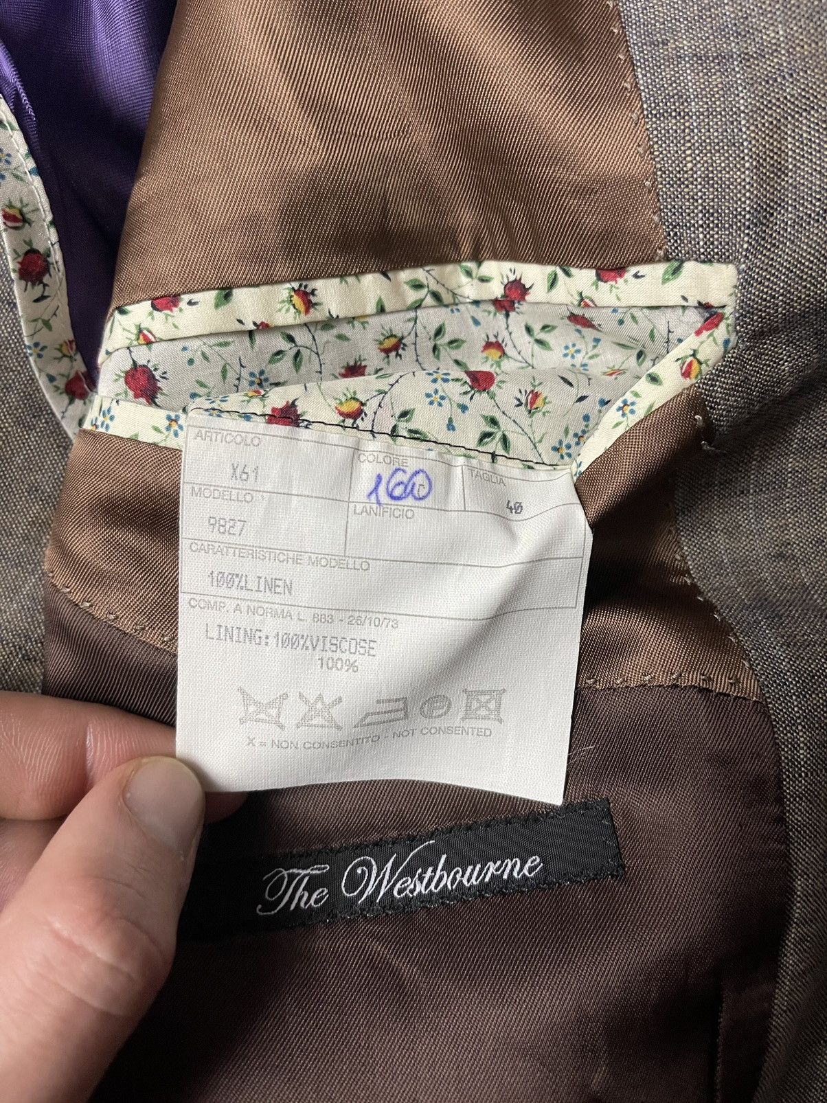 Paul Smith × Vintage Paul Smith linen blazer with flower print on lining Size 40R - 8 Thumbnail