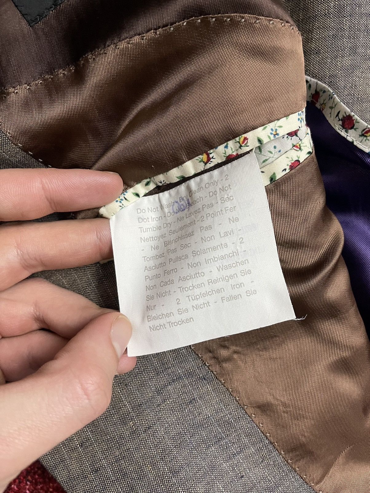 Paul Smith × Vintage Paul Smith linen blazer with flower print on lining Size 40R - 7 Thumbnail