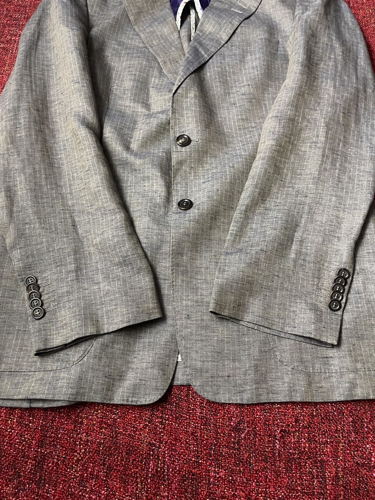 Paul Smith × Vintage Paul Smith linen blazer with flower print on lining Size 40R - 4 Thumbnail