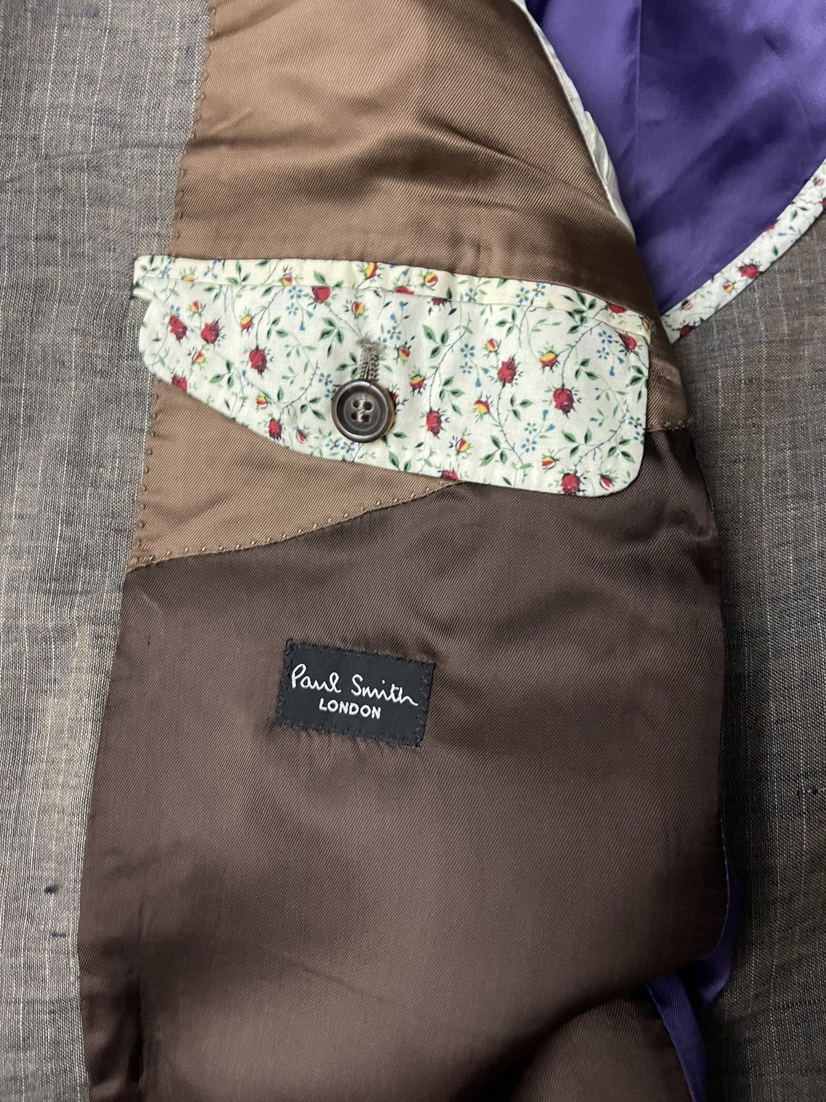 Paul Smith × Vintage Paul Smith linen blazer with flower print on lining Size 40R - 6 Thumbnail