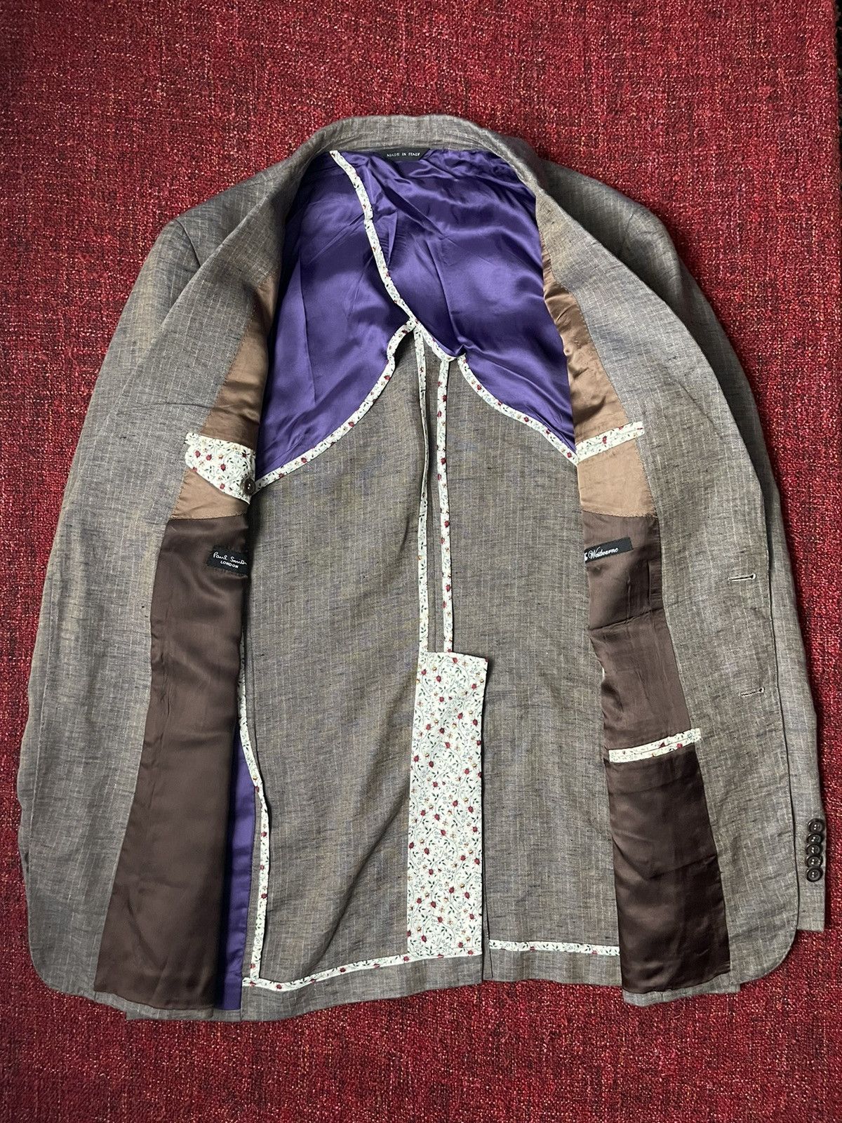 Paul Smith × Vintage Paul Smith linen blazer with flower print on lining Size 40R - 2 Thumbnail
