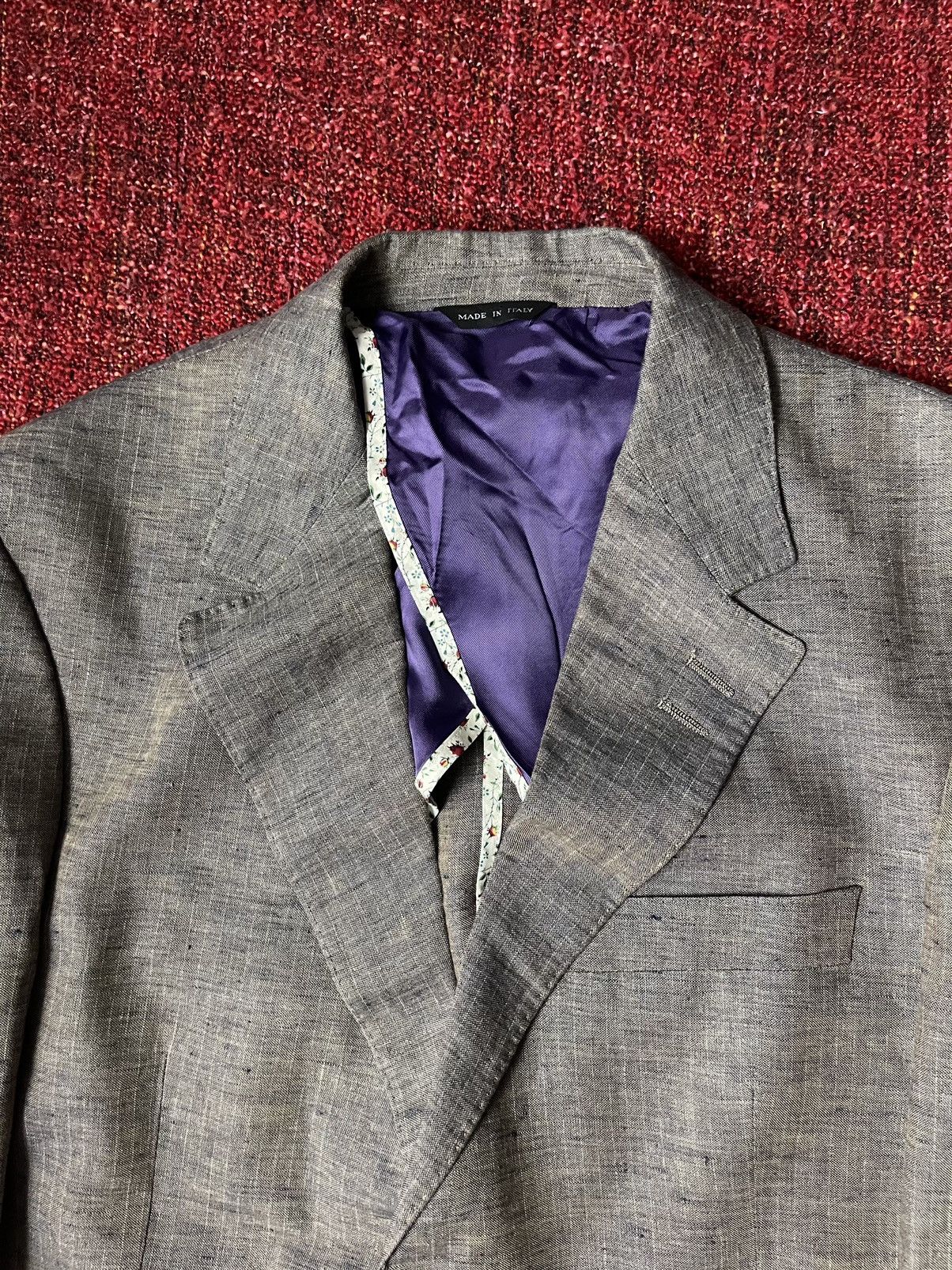 Paul Smith × Vintage Paul Smith linen blazer with flower print on lining Size 40R - 3 Thumbnail