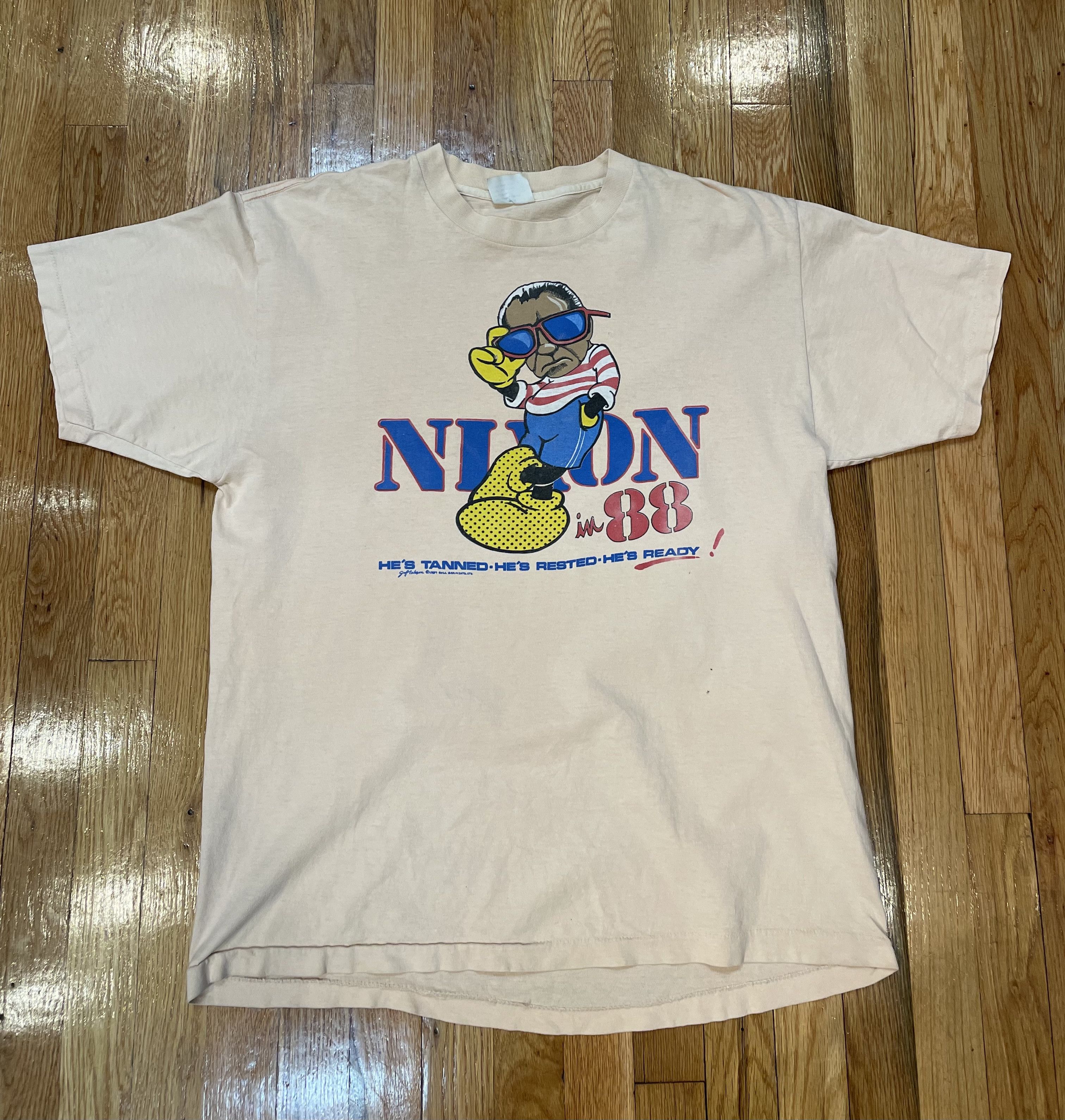 Vintage Richard Nixon in 88 Vintage Tee 1988 Size US XL / EU 56 / 4 - 1 Thumbnail