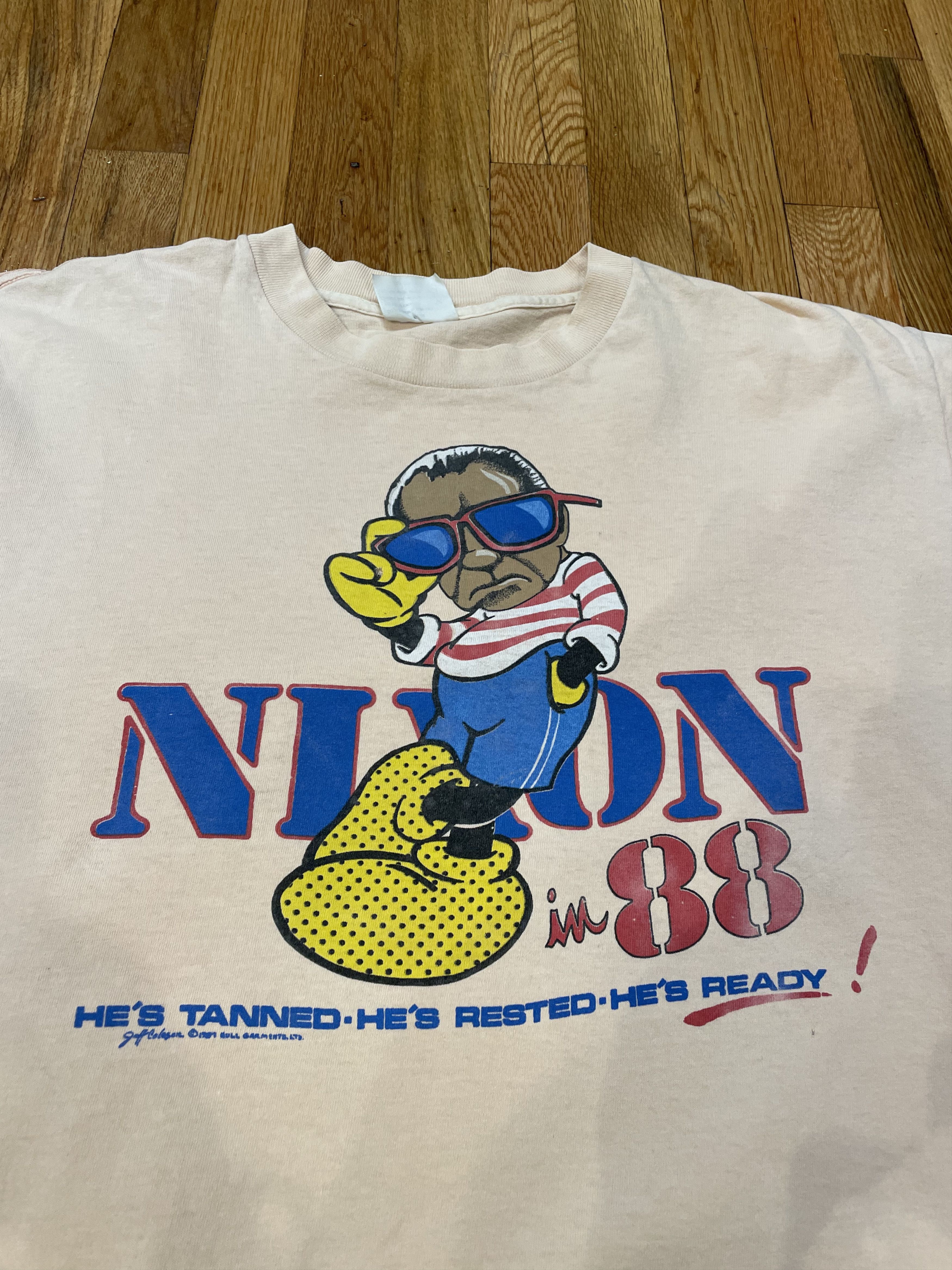 Vintage Richard Nixon in 88 Vintage Tee 1988 Size US XL / EU 56 / 4 - 2 Thumbnail