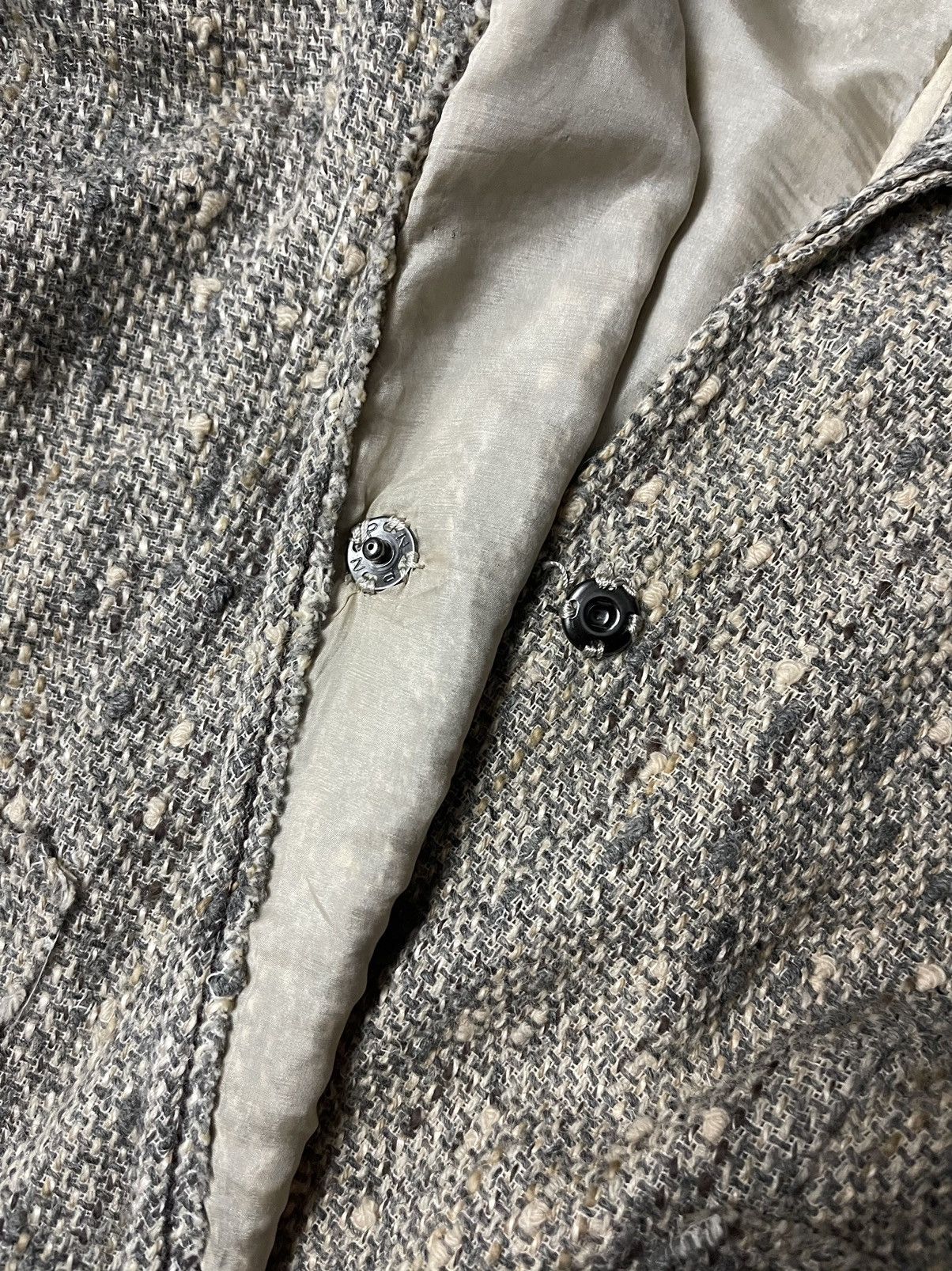 Prada Prada tweed wool blazer with leather elements Size L / US 10 / IT 46 - 10 Thumbnail