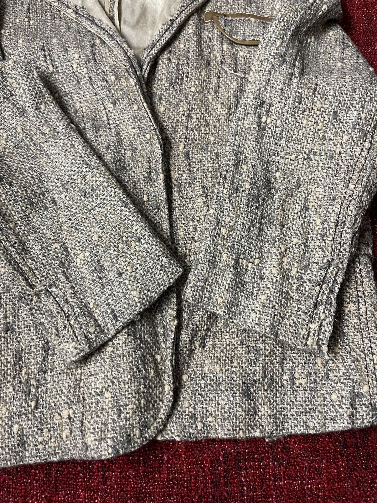 Prada Prada tweed wool blazer with leather elements Size L / US 10 / IT 46 - 5 Thumbnail