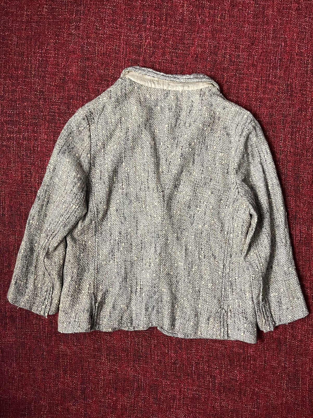 Prada Prada tweed wool blazer with leather elements Size L / US 10 / IT 46 - 11 Thumbnail