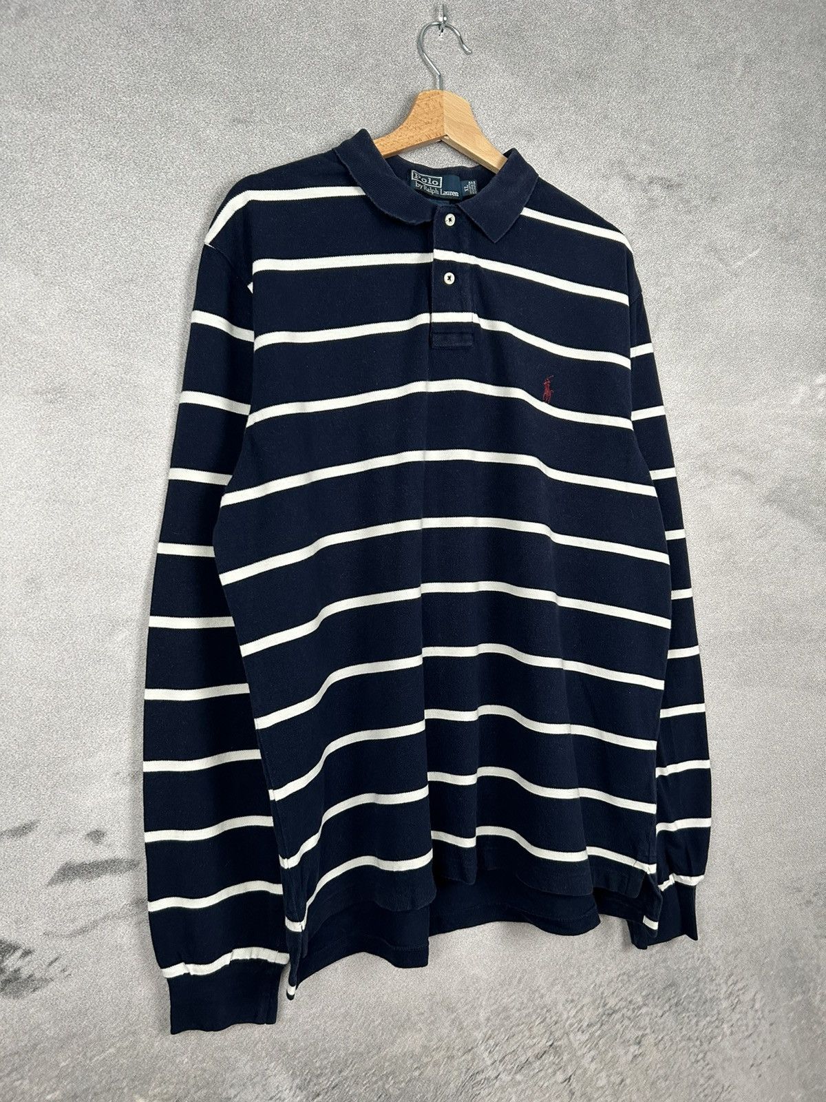 Polo Ralph Lauren Polo Ralph Lauren Stripped Longsleeve Logo Retro Size US XL / EU 56 / 4 - 4 Thumbnail