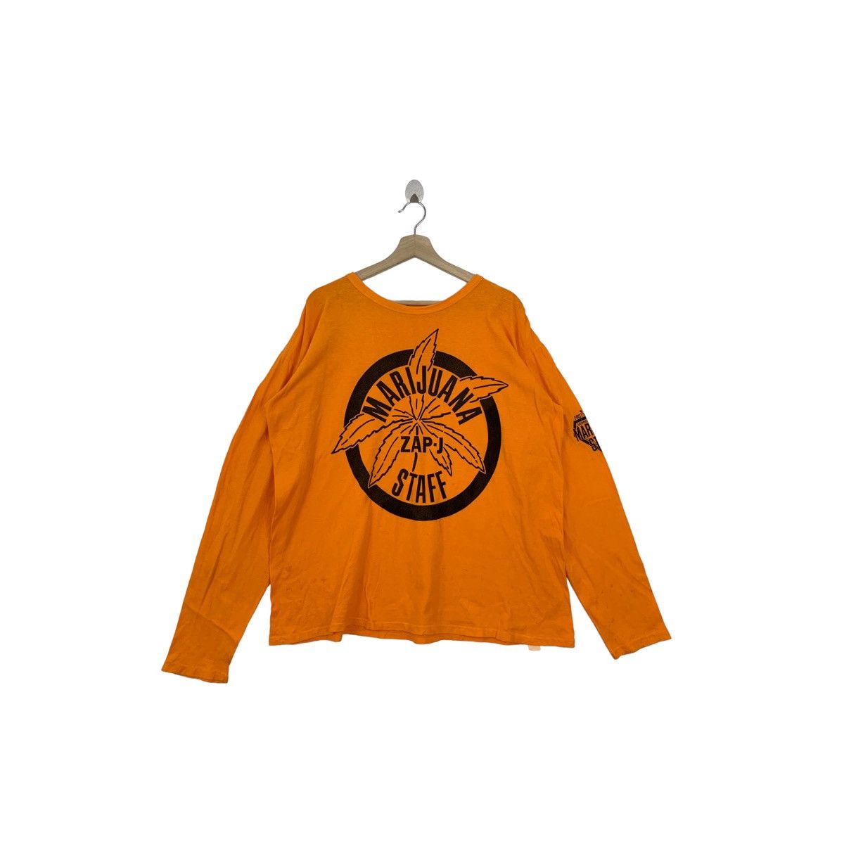 Rare!! ZAP JAPAN .CO marijuana staff spellout long sleeve