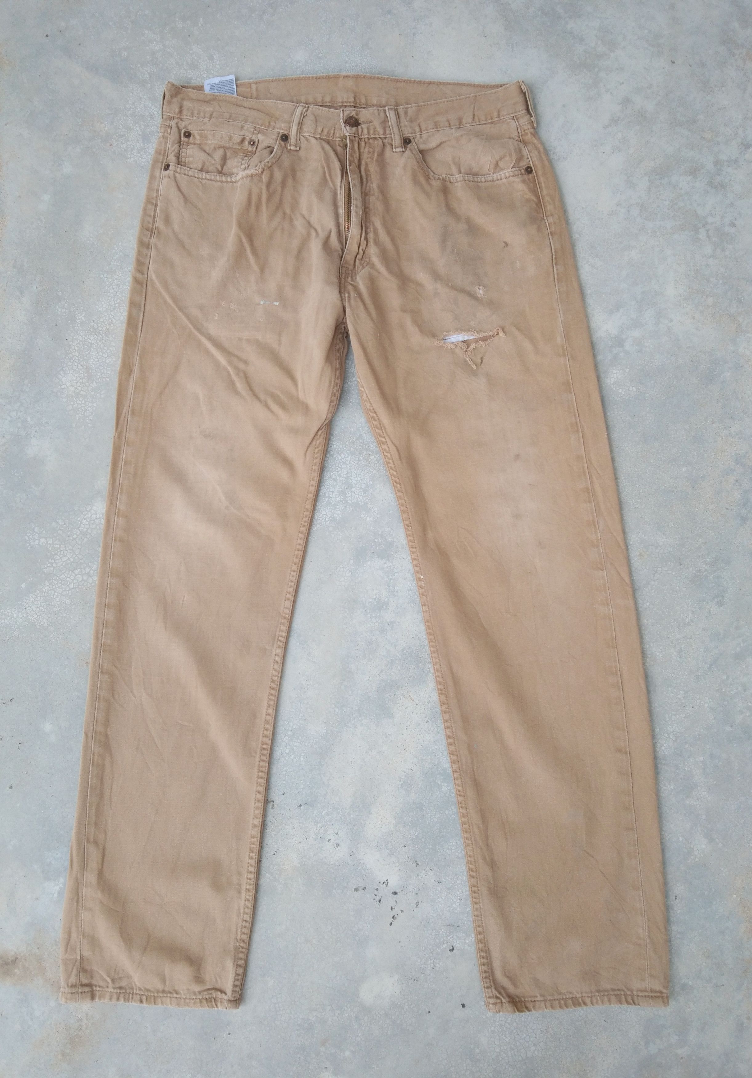 Levi's 505 STRAIGHT FIT tapered denim pants for men, size w36 cotton blue type Vintage Second Hand