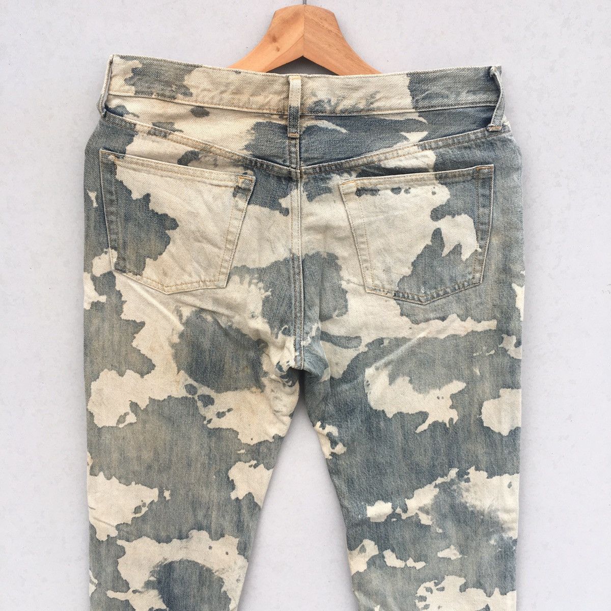 Japanese Brand × Vintage Vtg Japanese Brand Bleach White Camo Acid Wash Denim Pants Size US 31 - 8 Thumbnail