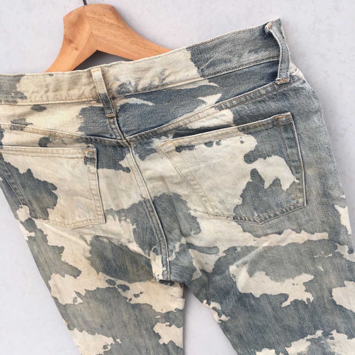 Japanese Brand × Vintage Vtg Japanese Brand Bleach White Camo Acid Wash Denim Pants Size US 31 - 9 Thumbnail