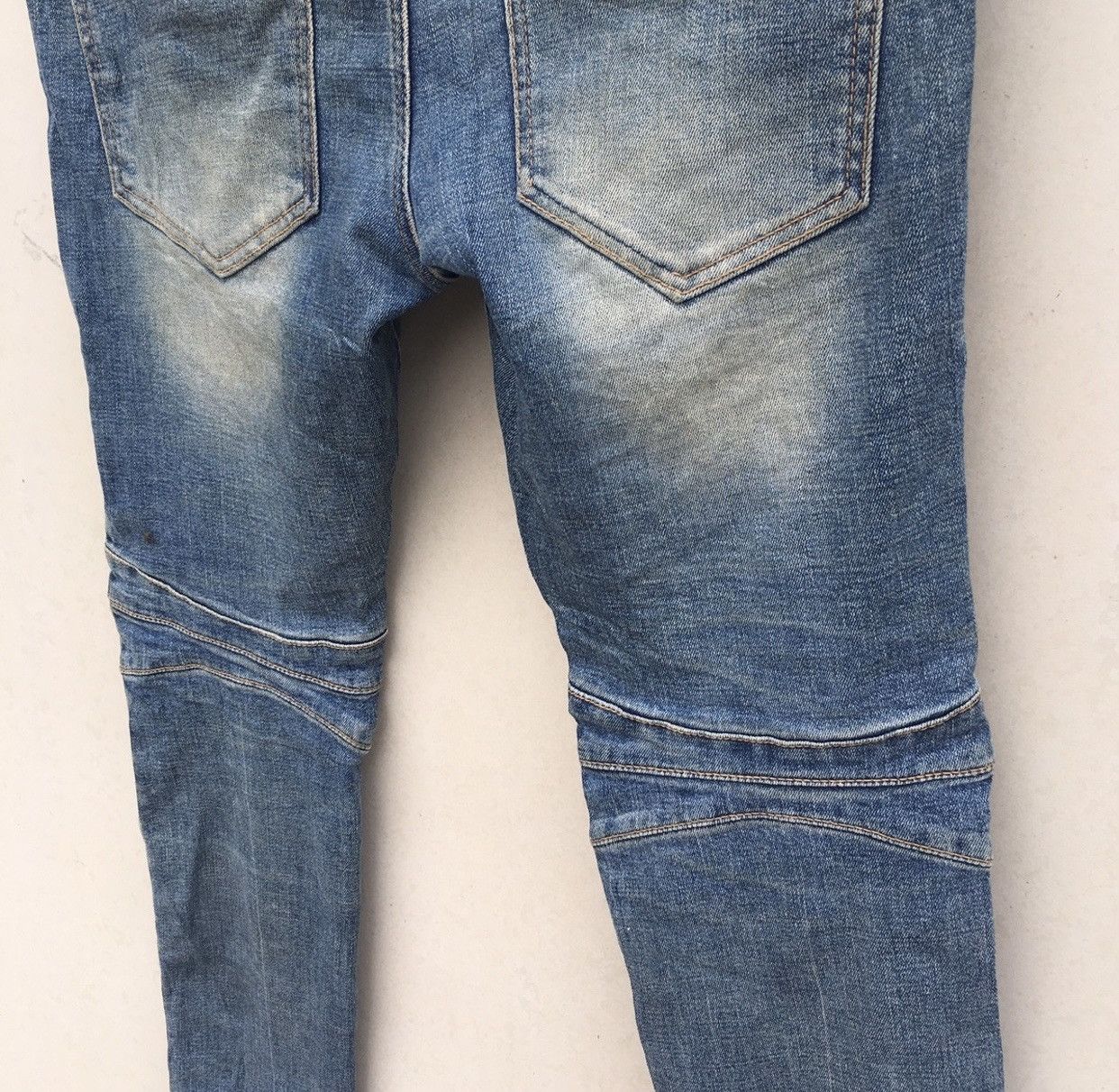 Japanese Brand Rare Bikers Pants Acid Wash Skinny Jeans Inspired Balmain Size US 34 / EU 50 - 8 Thumbnail