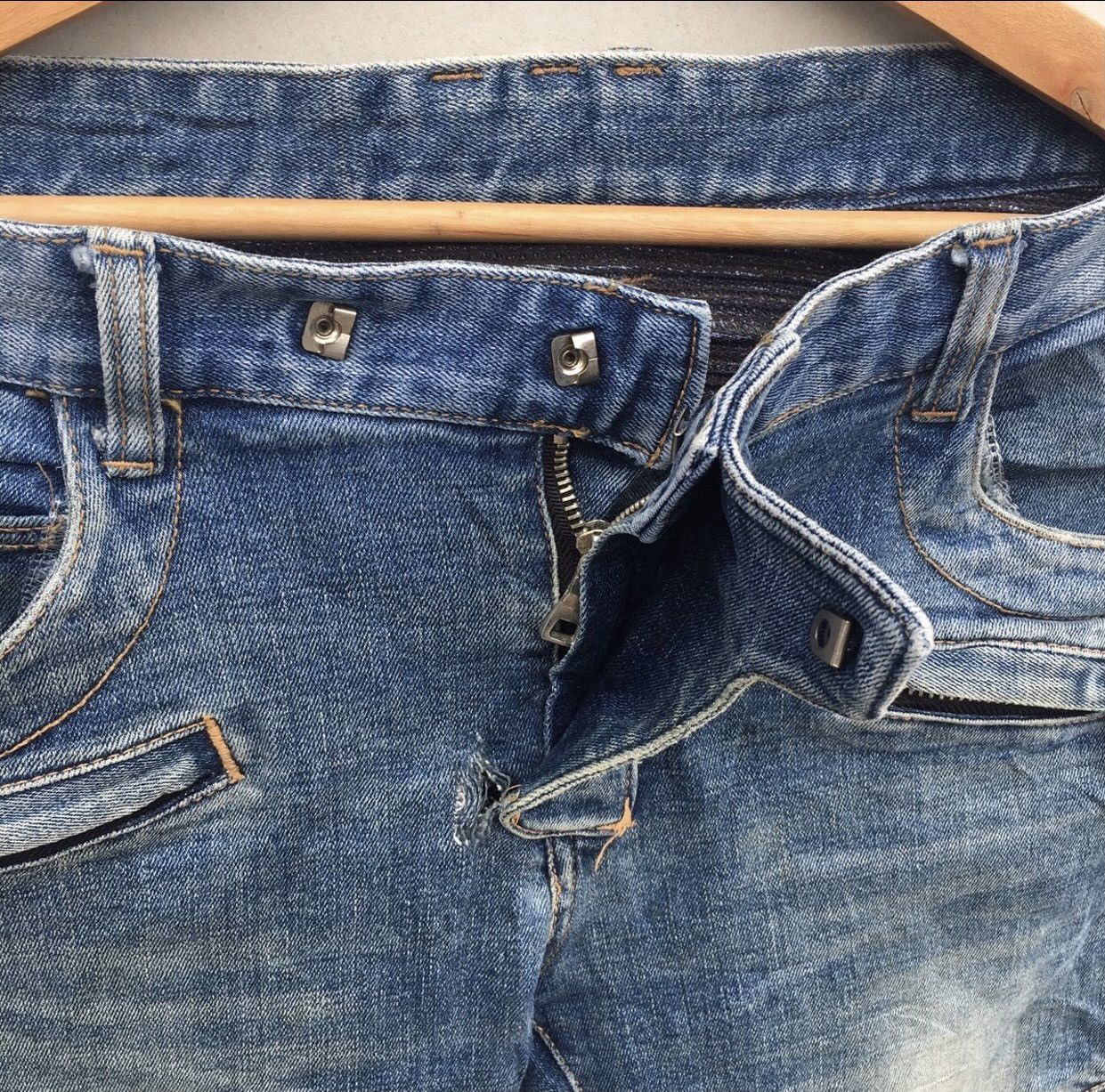 Japanese Brand Rare Bikers Pants Acid Wash Skinny Jeans Inspired Balmain Size US 34 / EU 50 - 5 Thumbnail