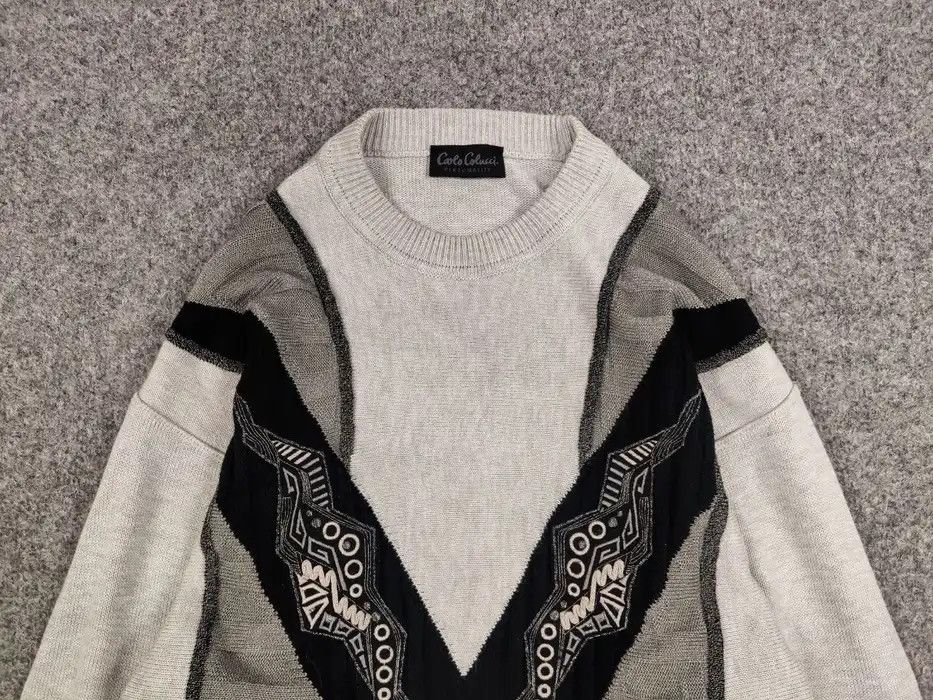 Carlo Colucci Vintage 90's Carlo Colucci Gray Japan Pattern Knit Sweater Size US L / EU 52-54 / 3 - 3 Thumbnail
