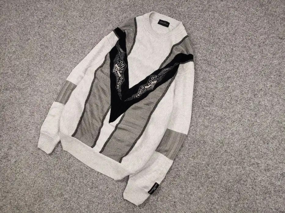 Carlo Colucci Vintage 90's Carlo Colucci Gray Japan Pattern Knit Sweater Size US L / EU 52-54 / 3 - 2 Thumbnail