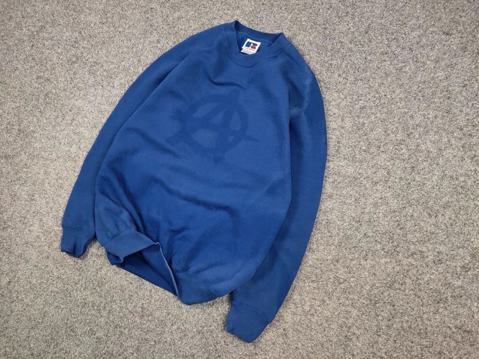Russell Athletic Vintage 90s Russell Sun Faded "Anarchy" Crewneck Sweatshirt Size US XL / EU 56 / 4 - 2 Thumbnail