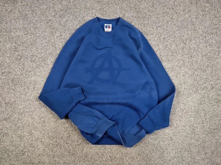Russell Athletic Vintage 90s Russell Sun Faded "Anarchy" Crewneck Sweatshirt Size US XL / EU 56 / 4 - 5 Thumbnail