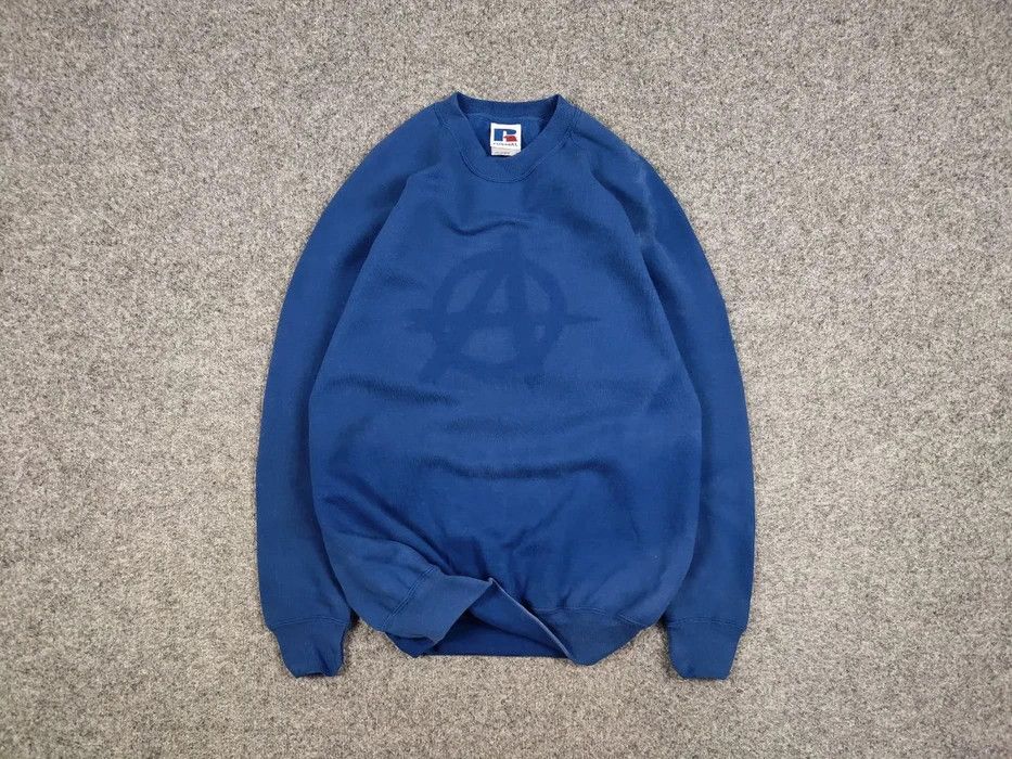 Russell Athletic Vintage 90s Russell Sun Faded "Anarchy" Crewneck Sweatshirt Size US XL / EU 56 / 4 - 1 Thumbnail