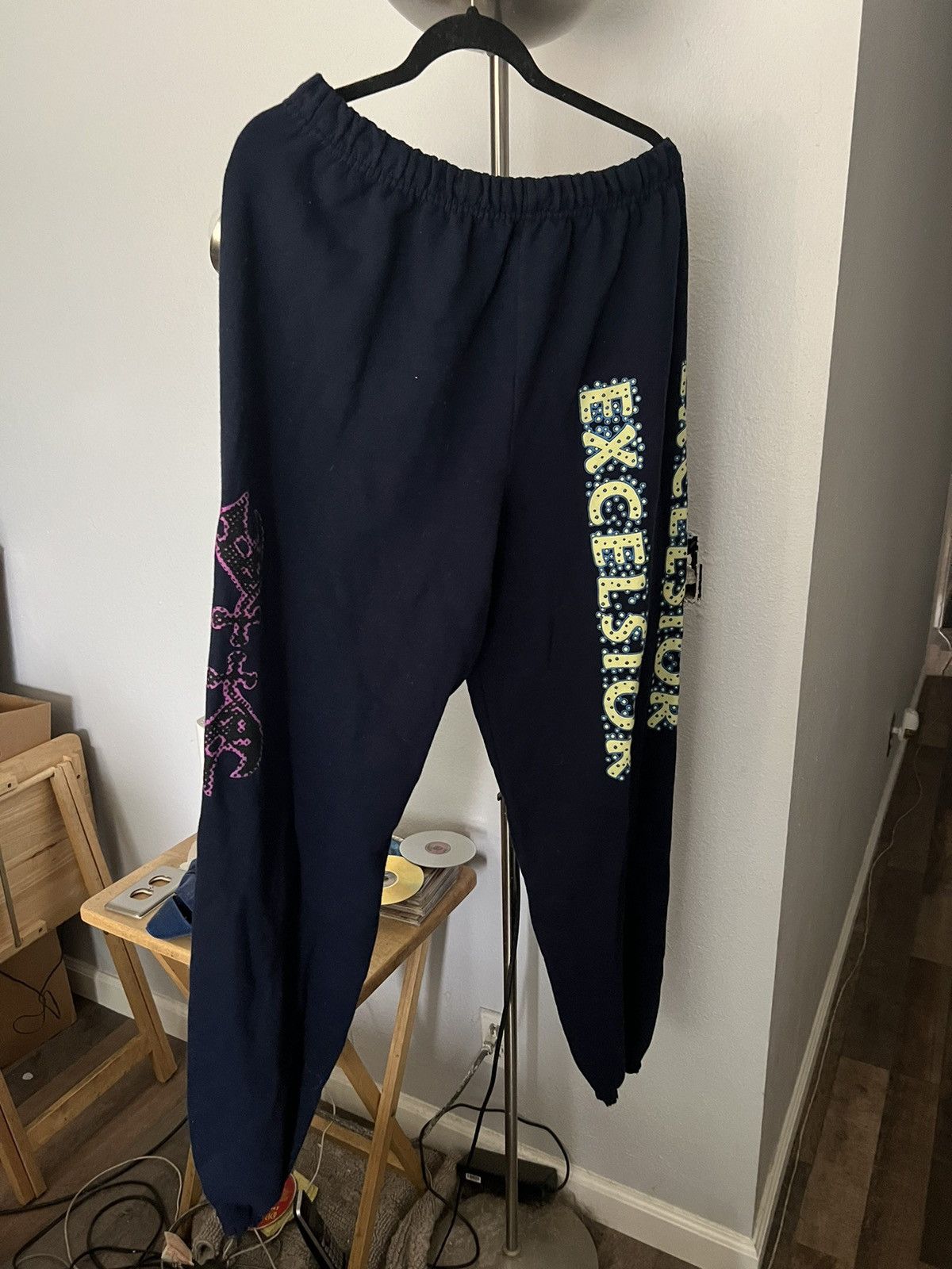 Drain Gang Navy Bladee Excelsior Sweatpants Size US 38 / EU 54 - 1 Thumbnail