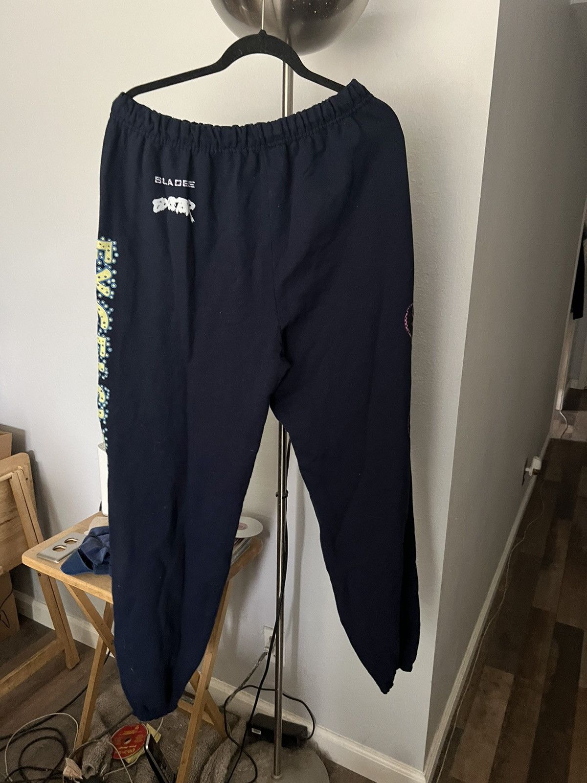 Drain Gang Navy Bladee Excelsior Sweatpants Size US 38 / EU 54 - 2 Thumbnail