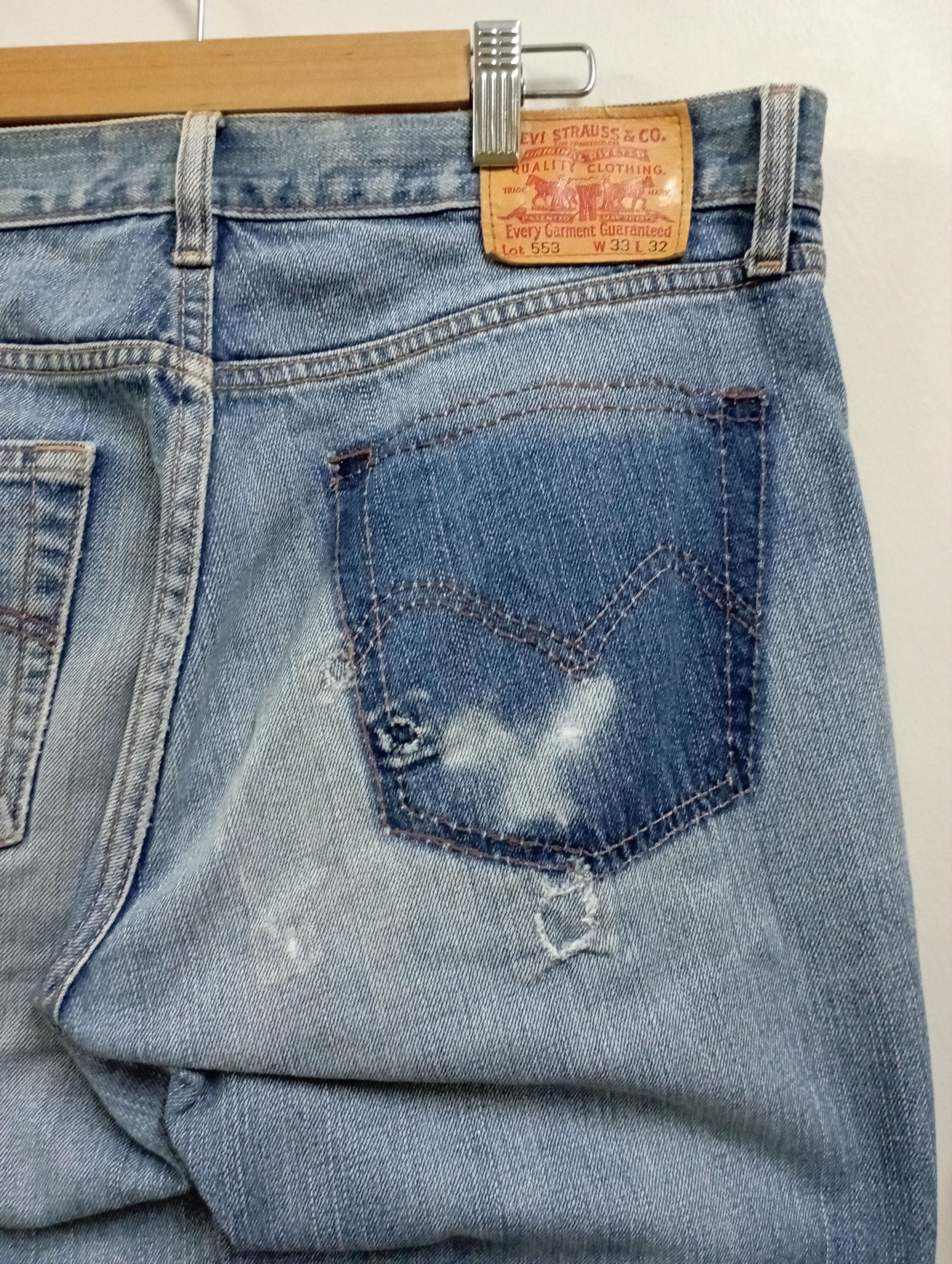 Levi's Vintage Levi's 553 Japan Blue Wash Distessed Jeans Size US 34 / EU 50 - 10 Thumbnail