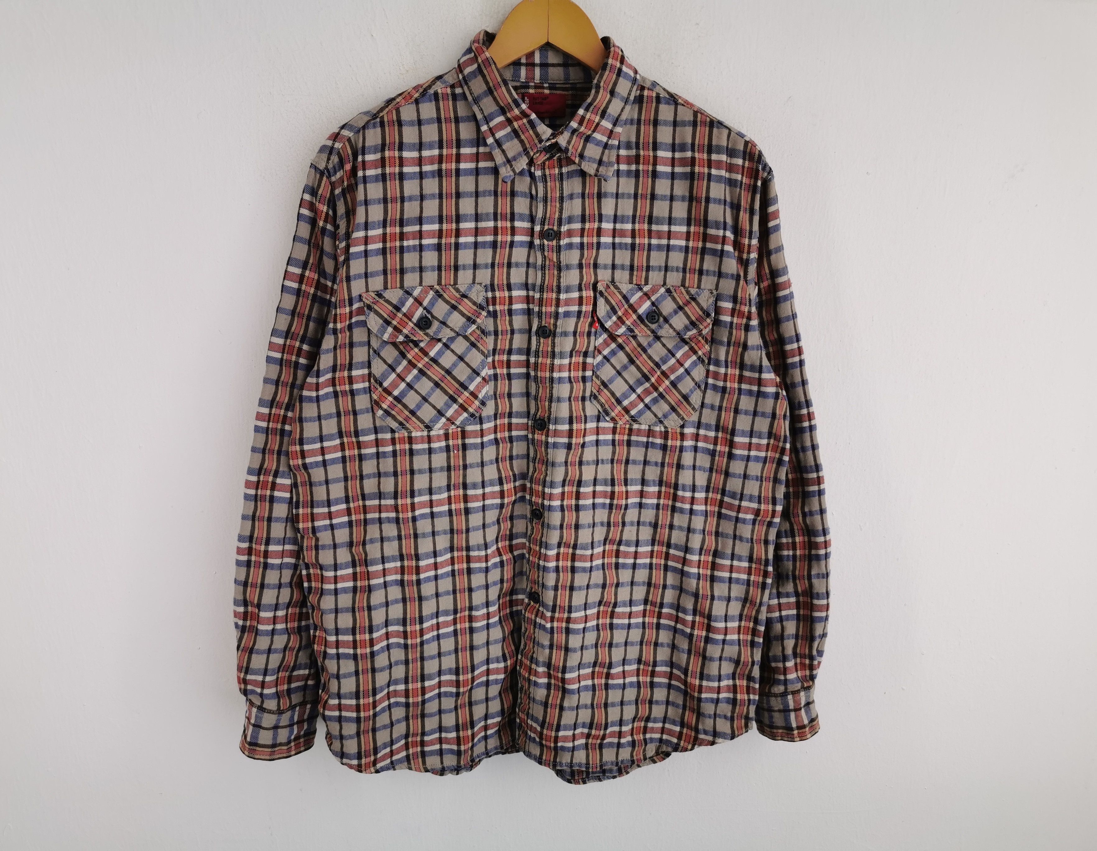 Vintage 90's Levis Redtab Button Jeans Flannel Size L