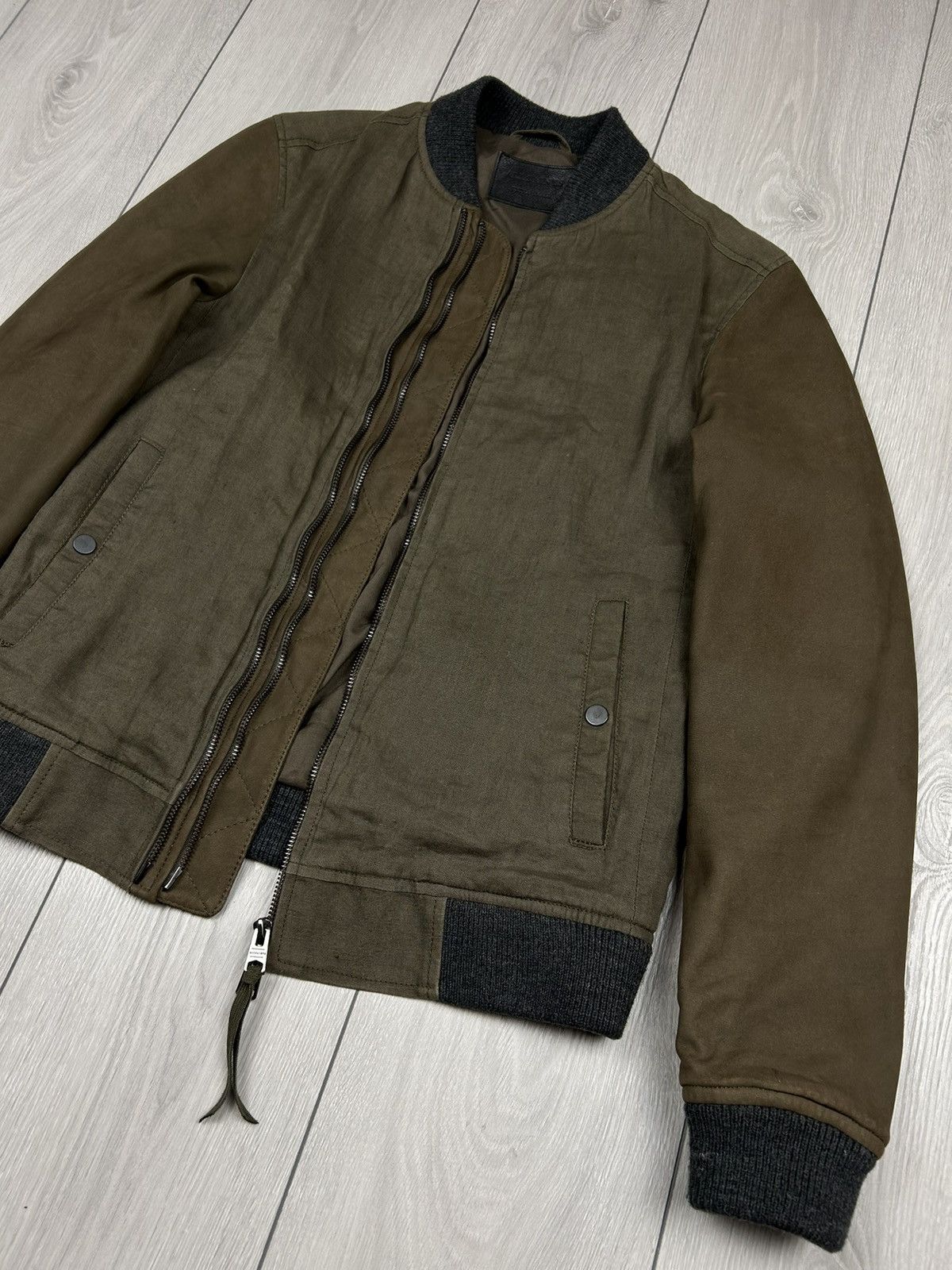 Allsaints AllSaints Bomber Jacket Linen Leather Size US S / EU 44-46 / 1 - 2 Thumbnail