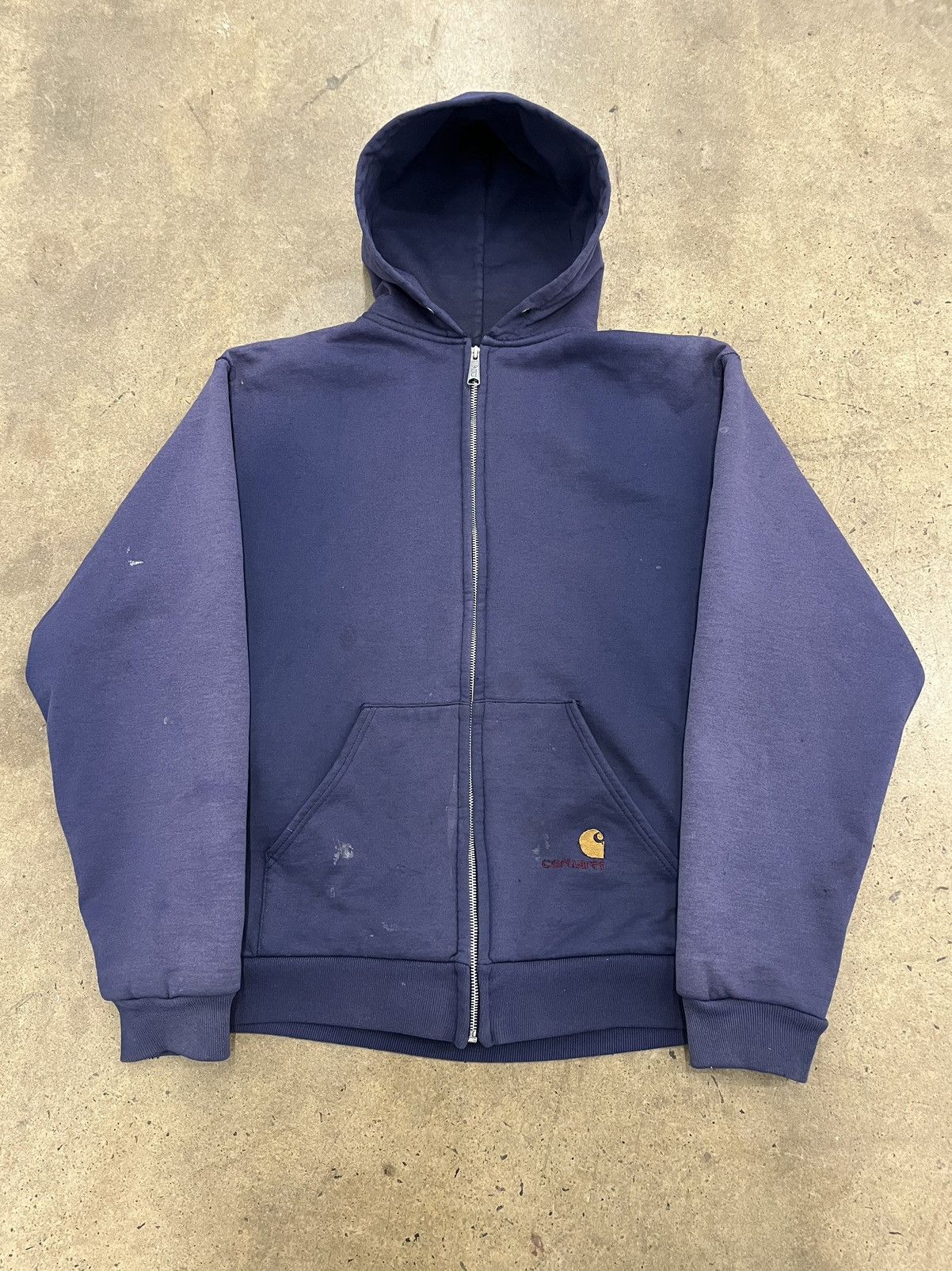 Carhartt × Vintage Vintage 90’s Carhartt Faded Blue Waffle Lined Hoodie Medium Size US M / EU 48-50 / 2 - 1 Thumbnail