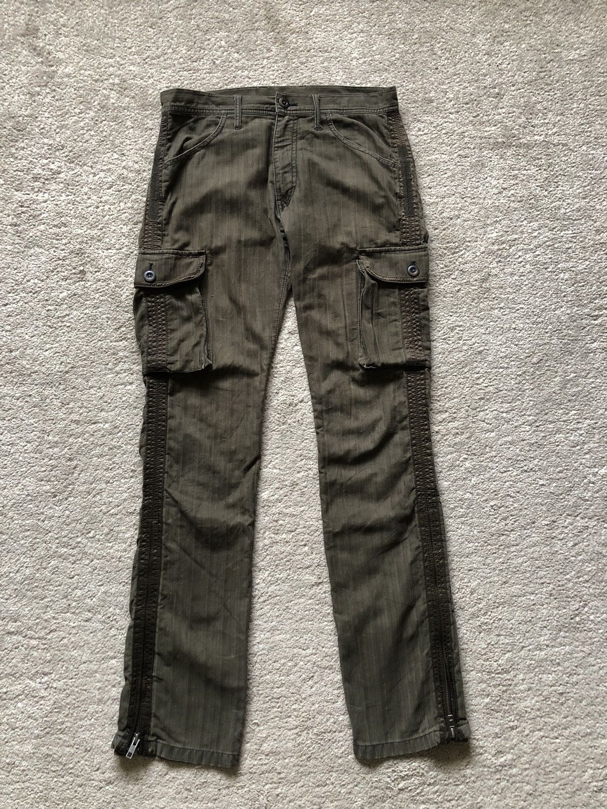 Japanese Brand 1990s Difference Rupert Ankle Zipper Flare Cargo Pant Size US 30 / EU 46 - 3 Thumbnail