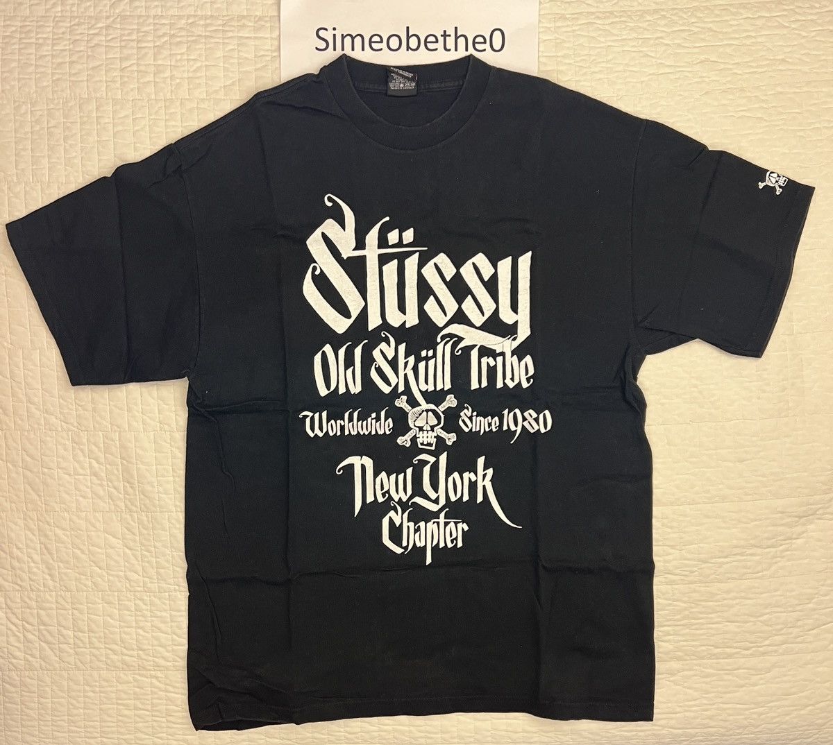 【OLD STUSSY】Stussy Old Skull Tribe New York Chapter Tee Stussy Old Skull Tribe Worldwide NY Chapter Skull Black T