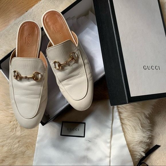 Gucci white princetown fashion mules