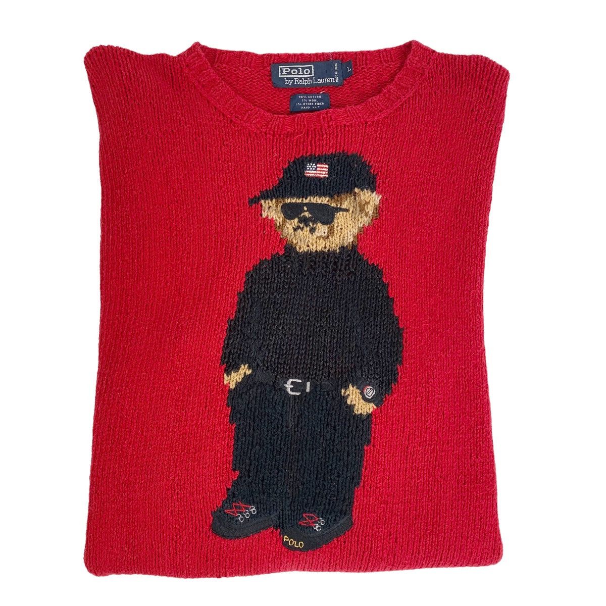 Polo Ralph Lauren × Ralph Lauren × Vintage Vintage 90s Polo Ralph Lauren Polo Bear Knit Sweater Size US L / EU 52-54 / 3 - 2 Thumbnail
