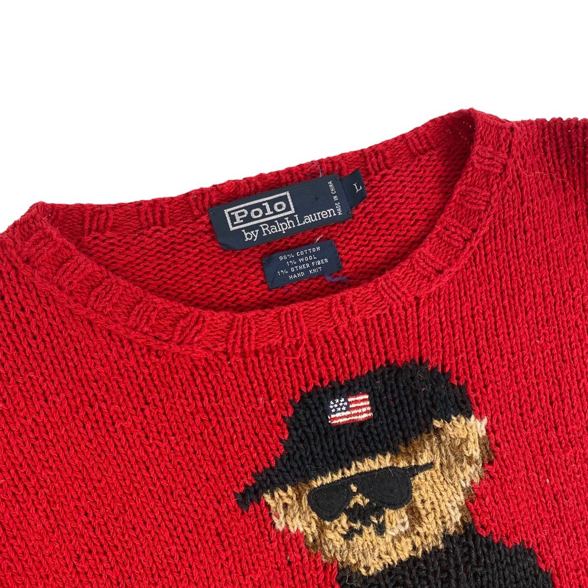 Polo Ralph Lauren × Ralph Lauren × Vintage Vintage 90s Polo Ralph Lauren Polo Bear Knit Sweater Size US L / EU 52-54 / 3 - 3 Thumbnail