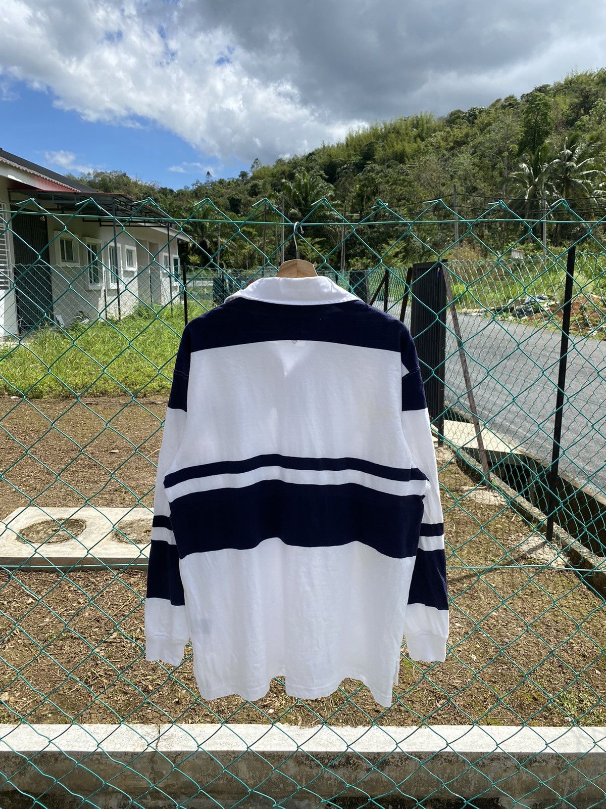 Tommy Hilfiger × Vintage Tommy Hilfiger Stripe Blue Rugby Long Sleeve Size US L / EU 52-54 / 3 - 2 Thumbnail