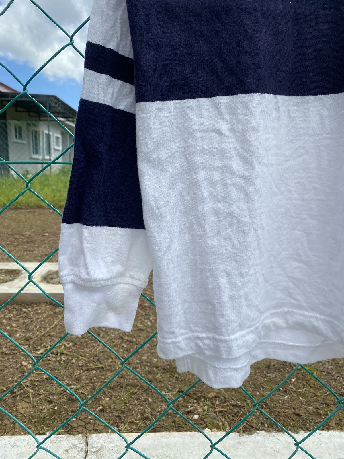 Tommy Hilfiger × Vintage Tommy Hilfiger Stripe Blue Rugby Long Sleeve Size US L / EU 52-54 / 3 - 5 Thumbnail