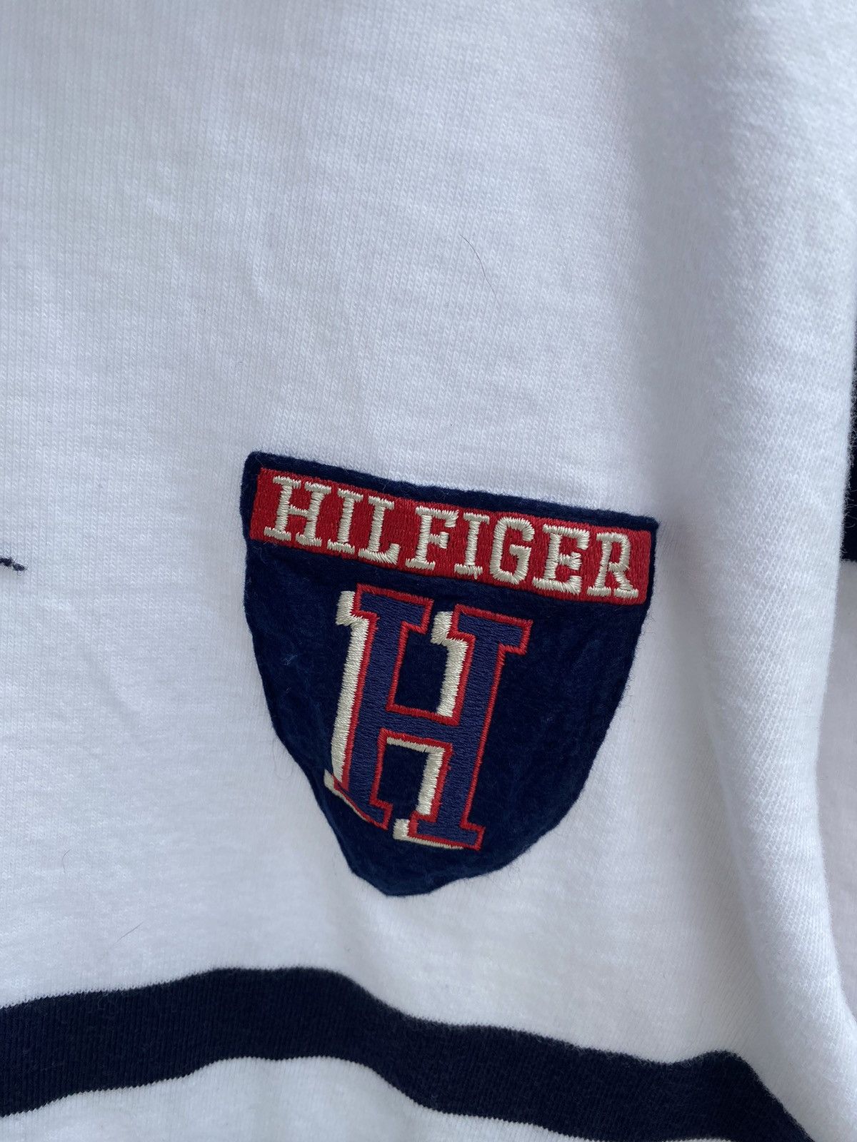 Tommy Hilfiger × Vintage Tommy Hilfiger Stripe Blue Rugby Long Sleeve Size US L / EU 52-54 / 3 - 6 Thumbnail