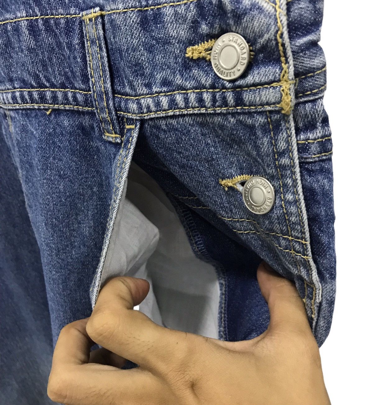 Japanese Brand COLZA Denim Overalls – Size L – 100% Cotton – Japanese Brand Size US 32 / EU 48 - 8 Thumbnail
