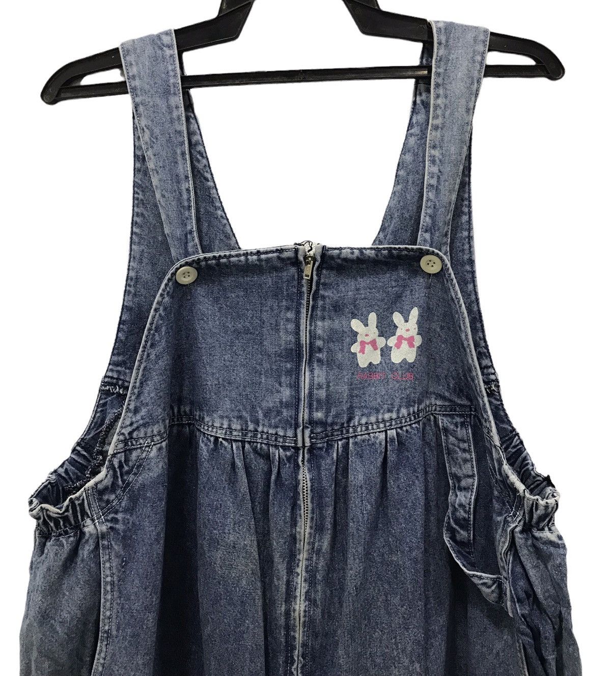 Japanese Brand Vintage Y2K Marron Le Maman “Rabbit Club” Denim Overalls Size US 44 / EU 60 - 3 Thumbnail