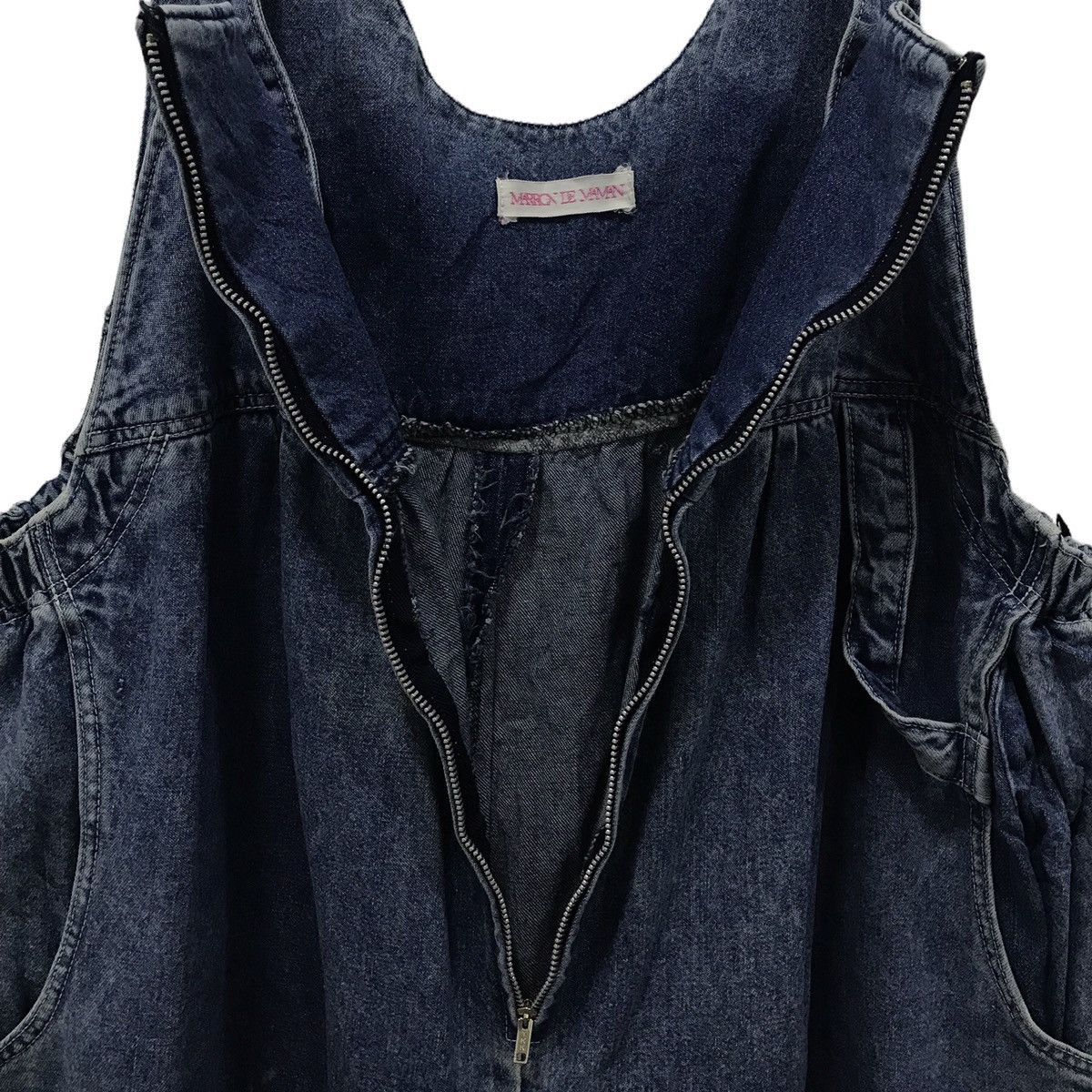 Japanese Brand Vintage Y2K Marron Le Maman “Rabbit Club” Denim Overalls Size US 44 / EU 60 - 5 Thumbnail