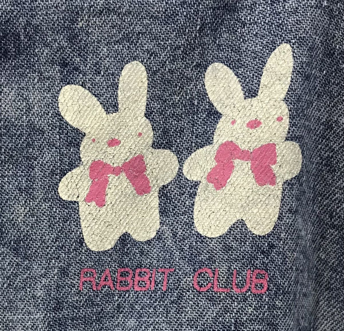 Japanese Brand Vintage Y2K Marron Le Maman “Rabbit Club” Denim Overalls Size US 44 / EU 60 - 6 Thumbnail