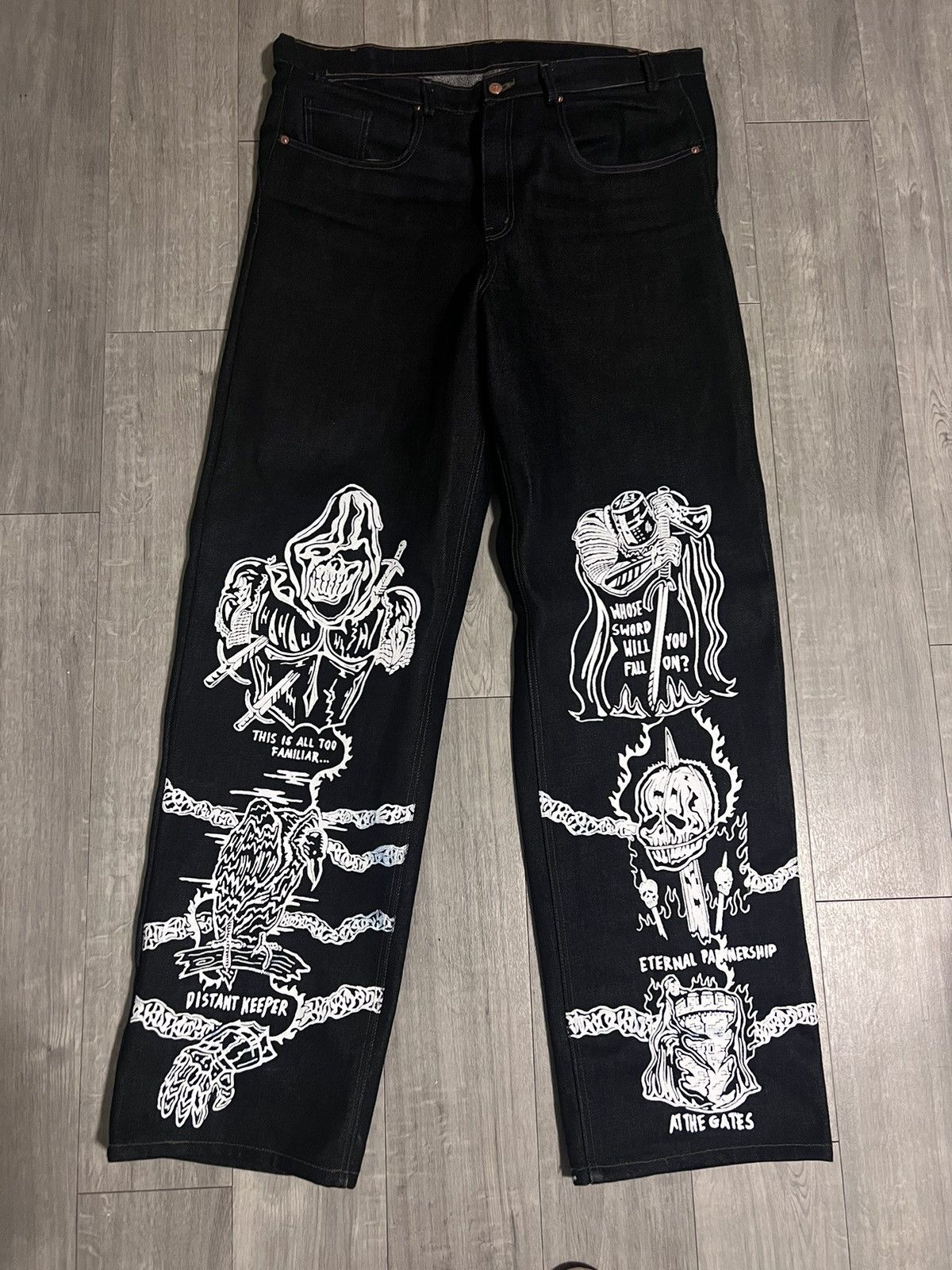 Warren Lotas W L RARE HAND PAINTED LA STORE EXCLUSIVE JAPAN INDIGO DENIM Size US 36 / EU 52 - 1 Thumbnail