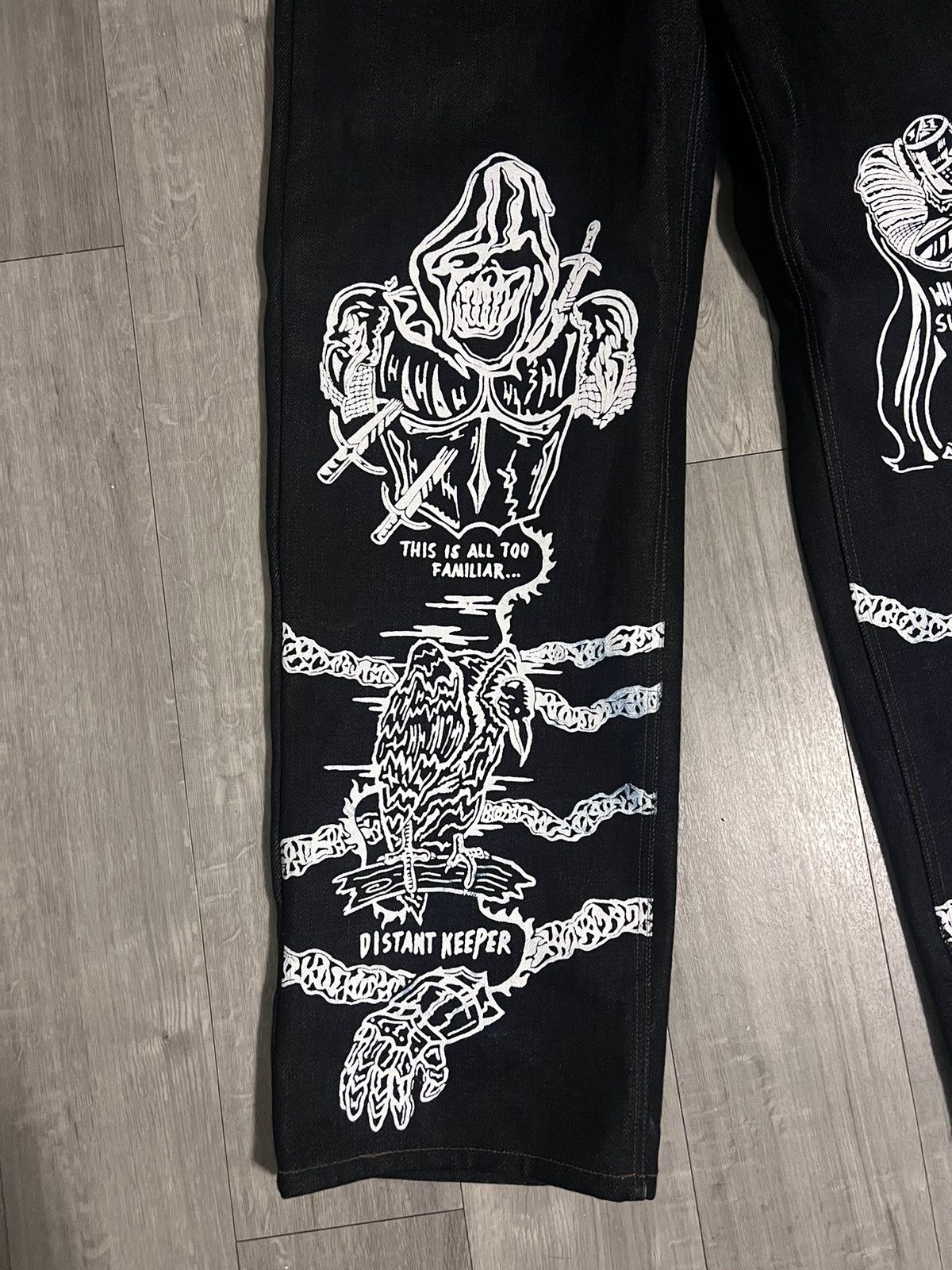 Warren Lotas W L RARE HAND PAINTED LA STORE EXCLUSIVE JAPAN INDIGO DENIM Size US 36 / EU 52 - 2 Thumbnail