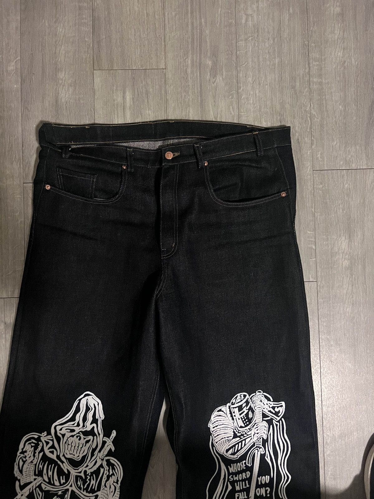 Warren Lotas W L RARE HAND PAINTED LA STORE EXCLUSIVE JAPAN INDIGO DENIM Size US 36 / EU 52 - 7 Thumbnail