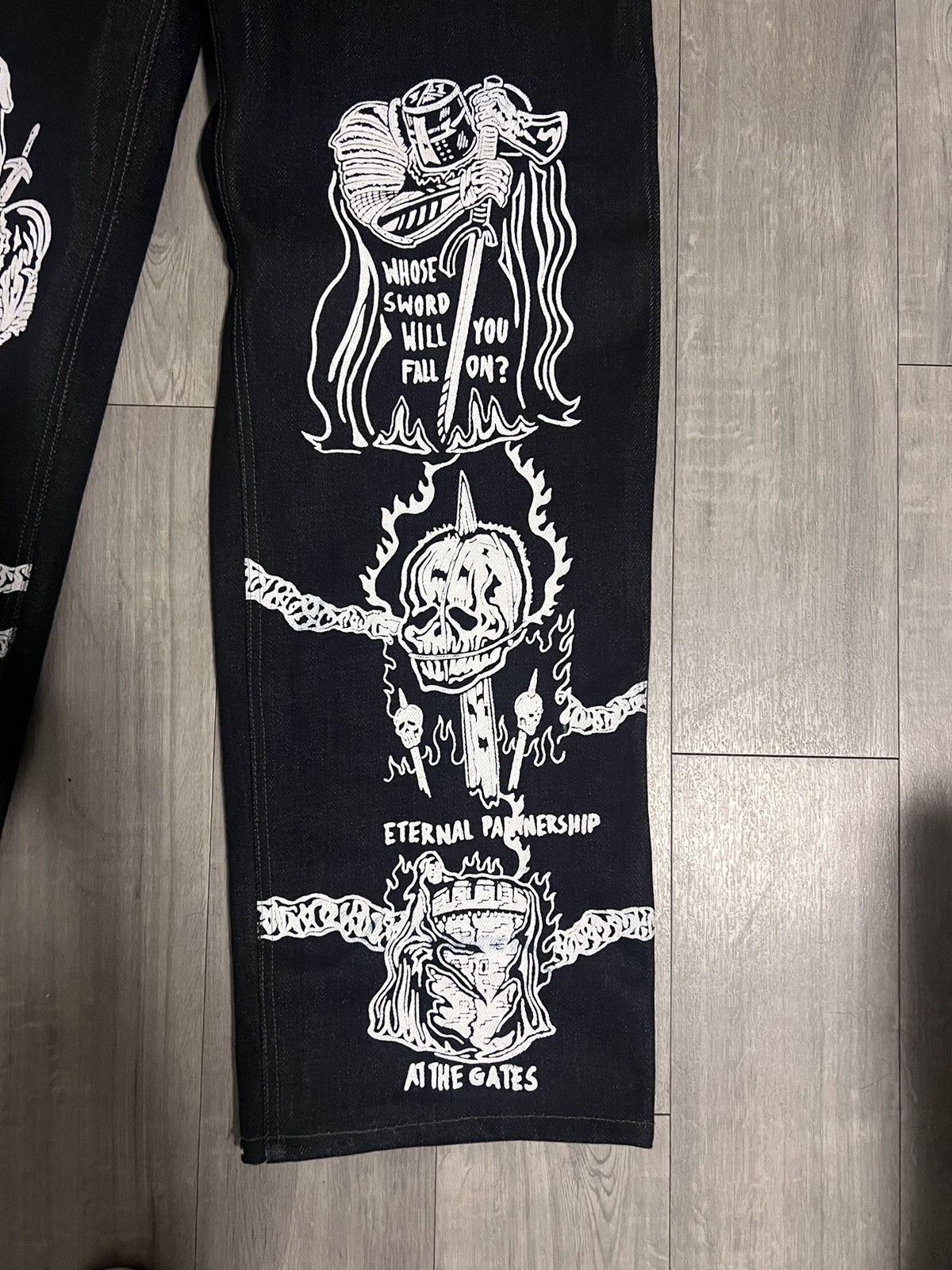 Warren Lotas W L RARE HAND PAINTED LA STORE EXCLUSIVE JAPAN INDIGO DENIM Size US 36 / EU 52 - 5 Thumbnail