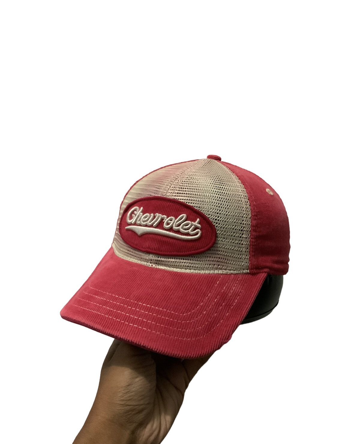 image of Archival Clothing x Corduroi Club Vintage Chavrolet Corduroi Archive Trucker Hat in Red, Men's