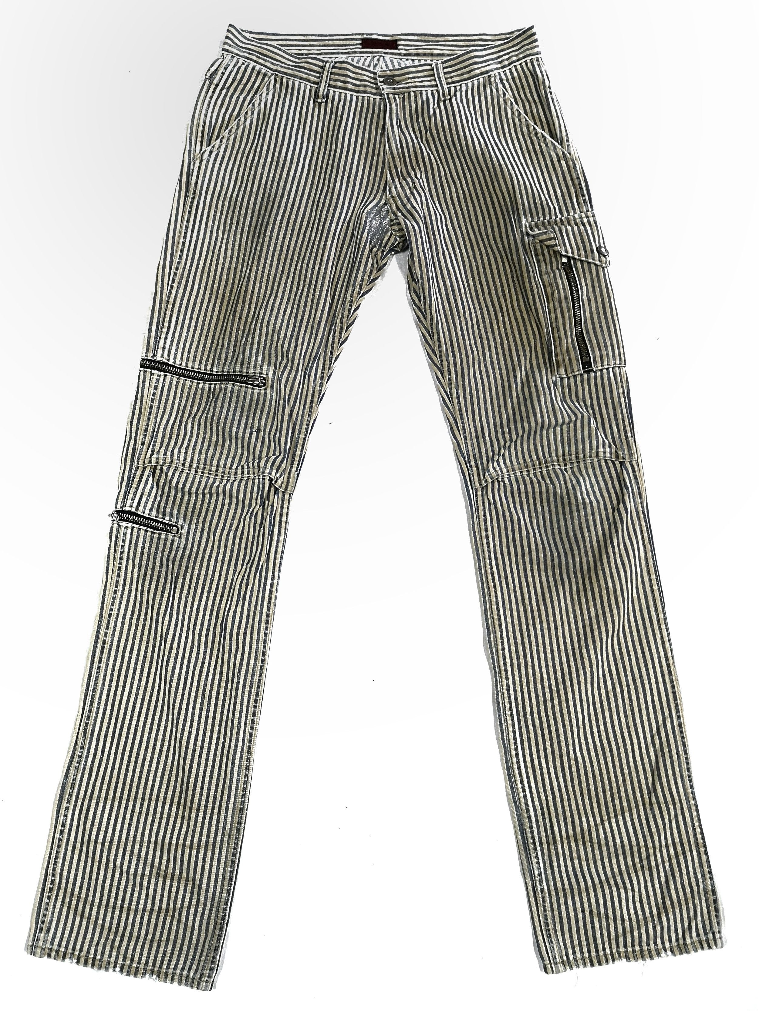 Japanese Brand John Bull Multi Pocket Stripes Punk Wear