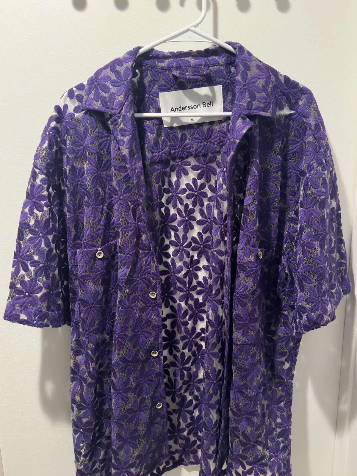 Short-sleeved Purple Shirt Size XL
